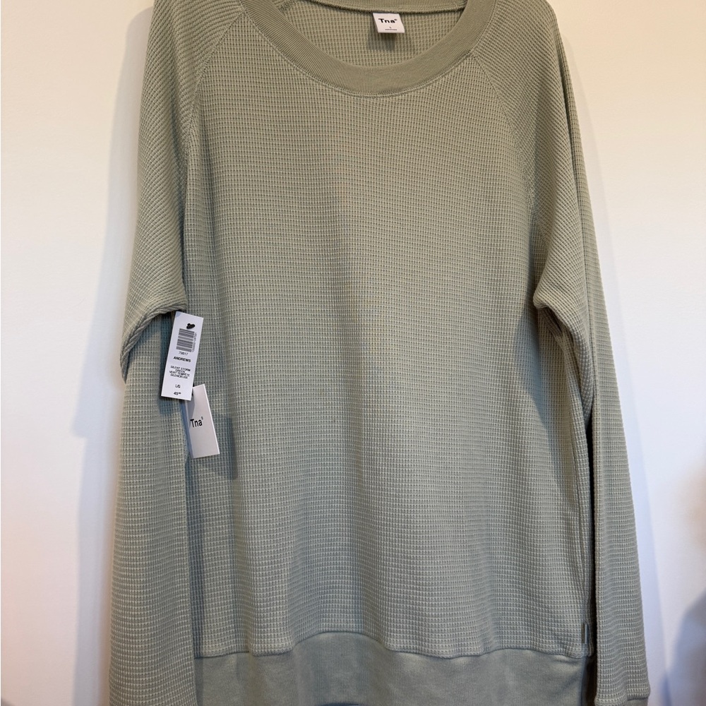Yala Light Green Waffle Knit Top